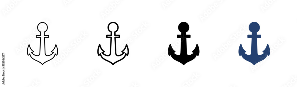 Anchor icon set. Anchor symbol logo. Anchor marine icon. Anchor icon set. Anchor symbol logo. Anchor marine icon.