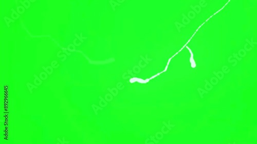 Intense Lightning on Green Background - Version 1