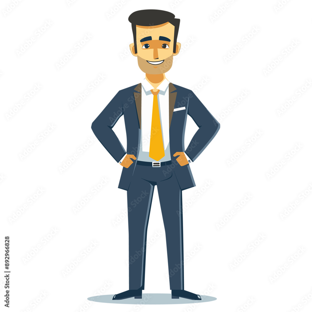 An Illustration Of A Businessman In A Flat Design, Cartoon Illustration An Illustration Of A Businessman In A Flat Design, Cartoon Illustration