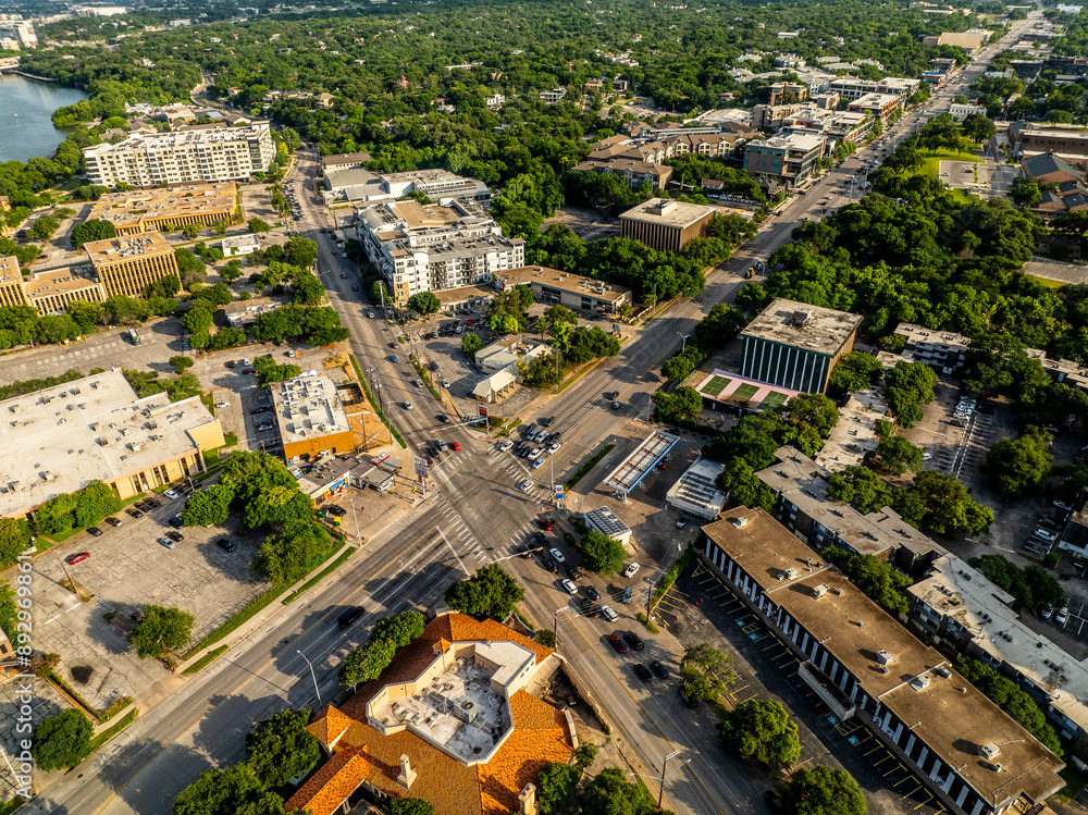 Fototapeta premium Aerial view of the Austin Texas Skyline