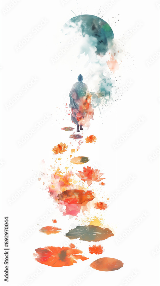 Obraz premium buddha and lotus footprint