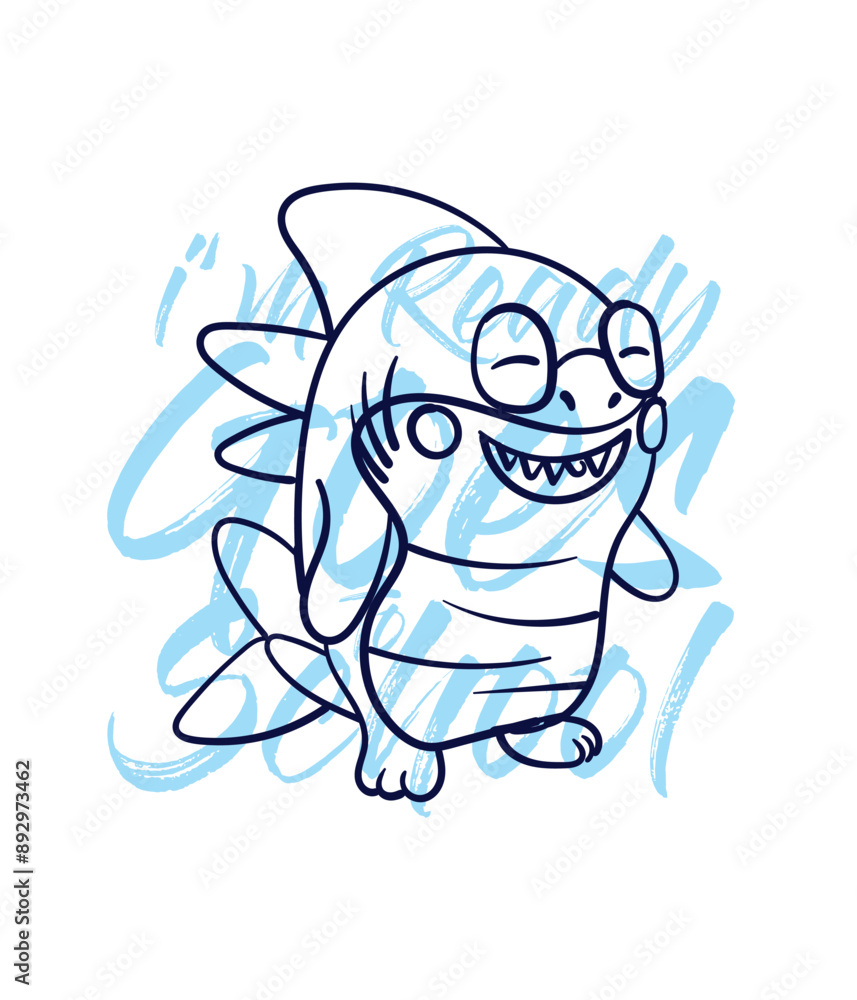 hand drawn monster illustration with text i'm ready goes to school for t-shirt design
hand drawn monster illustration with text i'm ready goes to school for t-shirt design