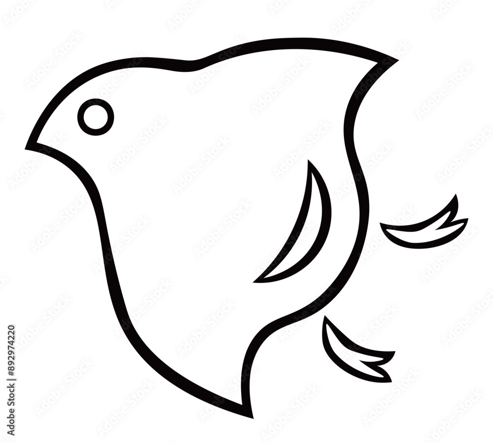 Obraz premium かわいいチドリのベクターイラスト。新年のお祝い。日本の伝統柄。縁起の良い和風素材。シンプルな飾り。年賀状。