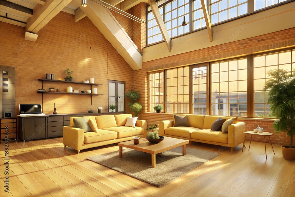 loft-style living room interior loft-style living room interior