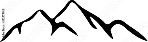 Mountain clip art design on plain white transparent isolated background for card, shirt, hoodie, sweatshirt, apparel, tag, mug, icon, poster or badge