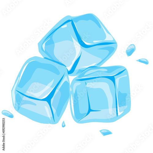 ice cube isolated. Ice cubes Illustration.