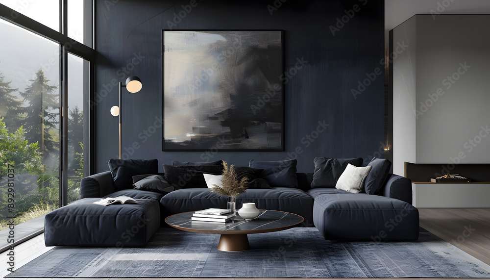 Living room interior design in minimalist style Living room interior design in minimalist style