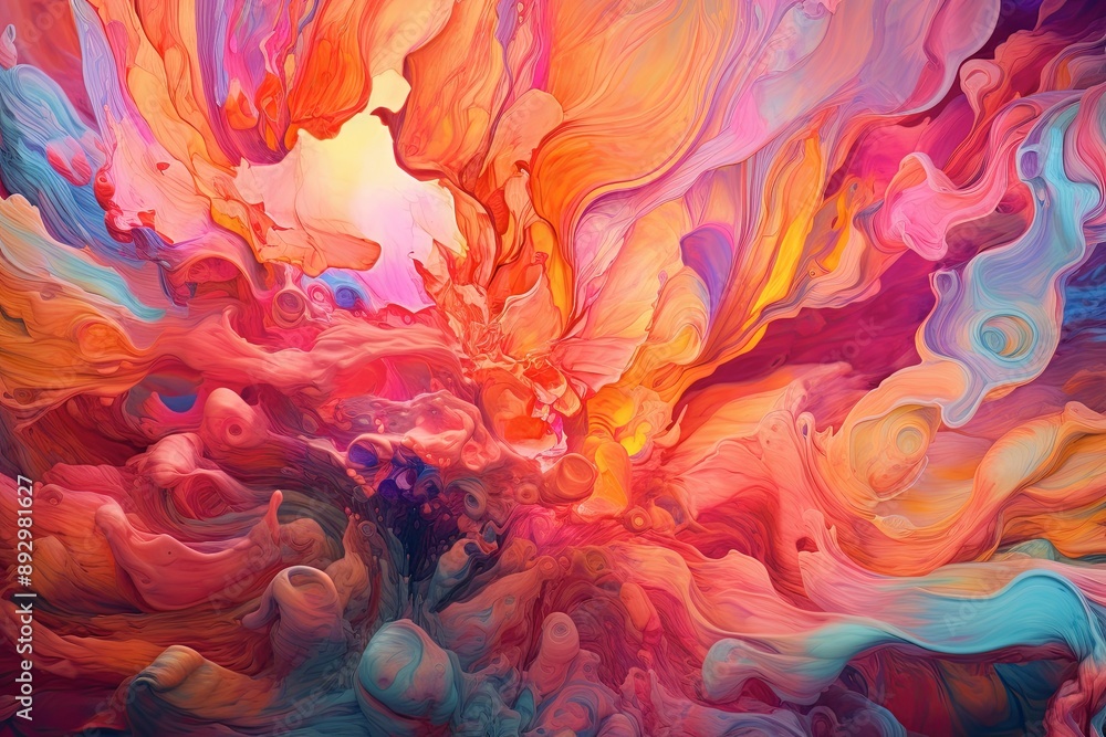 A captivating abstract acrylic painting featuring a harmonious blend of blue and orange tones, creating a sense of ethereal beauty and sophistication A captivating abstract acrylic painting featuring a harmonious blend of blue and orange tones, creating a sense of ethereal beauty and sophistication