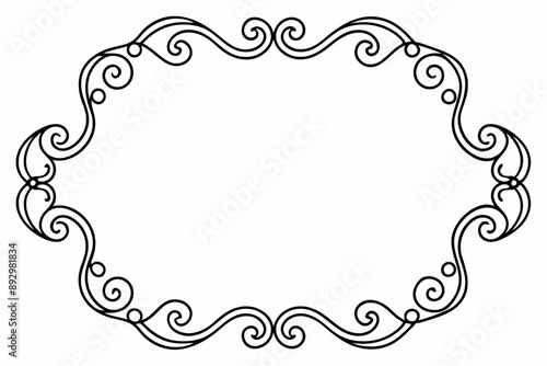 Elegant Frame Design with White Background, Vector Illustration, Cartoons, Clipart, Line Art, Elegant frame design vector with white background, perfect for illustrations, cartoons, clipart, and line 