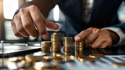 businessman with coins