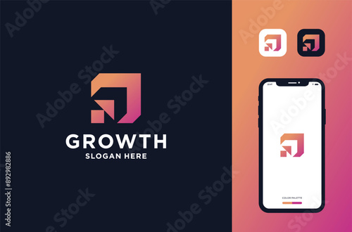 growth arrow like the rocket logo design inspirations