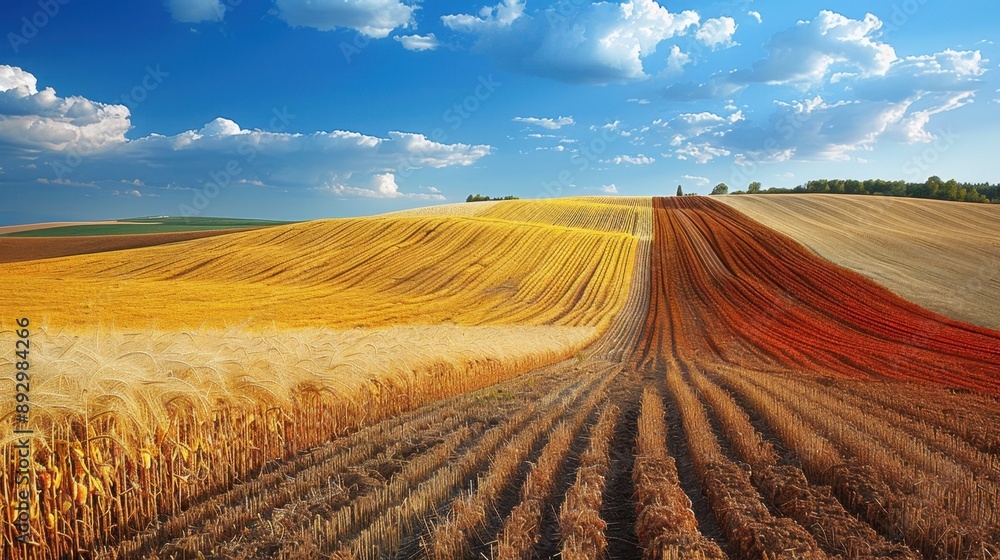 Fototapeta premium Agro-Climatic Zones: Areas determined by specific climatic and soil conditions, impacting crop suitability and farming practices to enhance agricultural output.