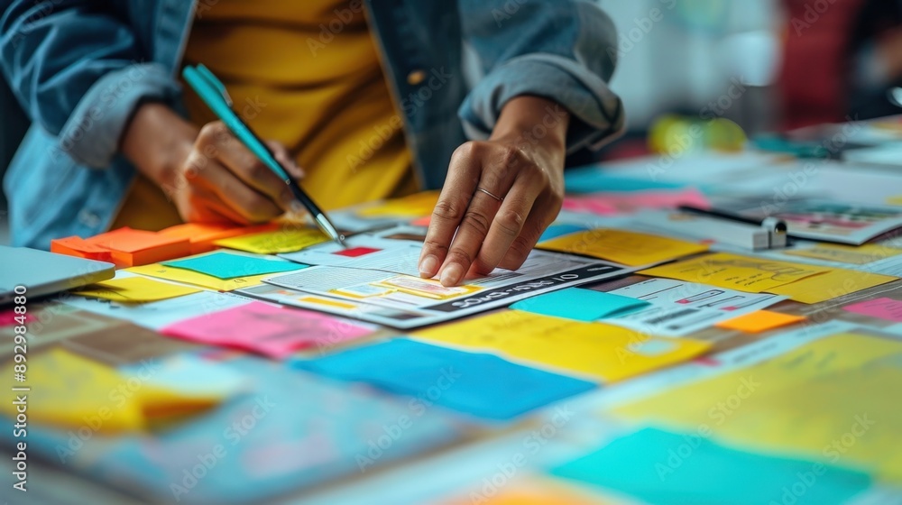 Fototapeta premium Design Thinking: A problem-solving methodology focused on deeply understanding user needs and developing innovative solutions through iterative, creative approaches. 