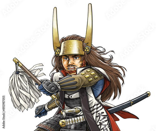 Foto 采配を振るう戦国武将の石田三成