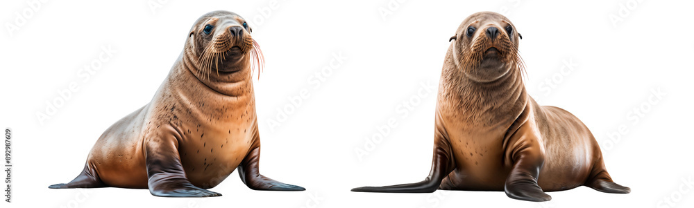 Obraz premium Sea lions isolated on transparent background