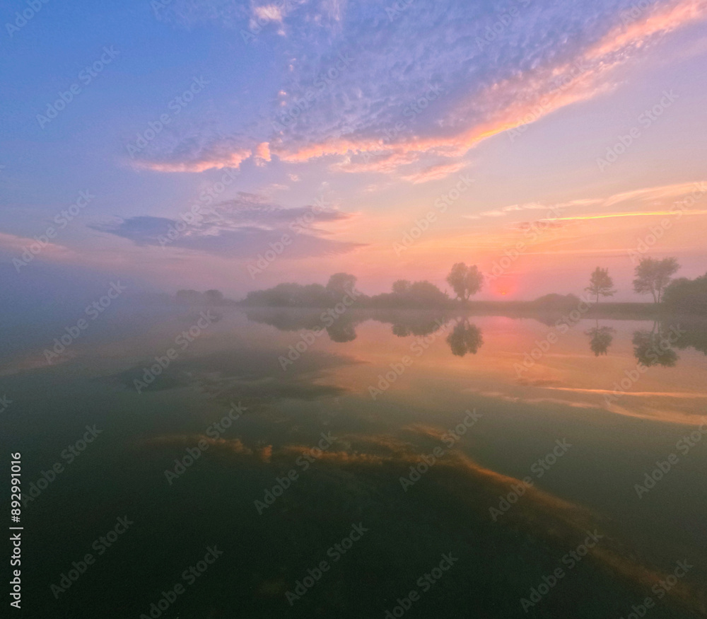 mist morning on the lake mist morning on the lake