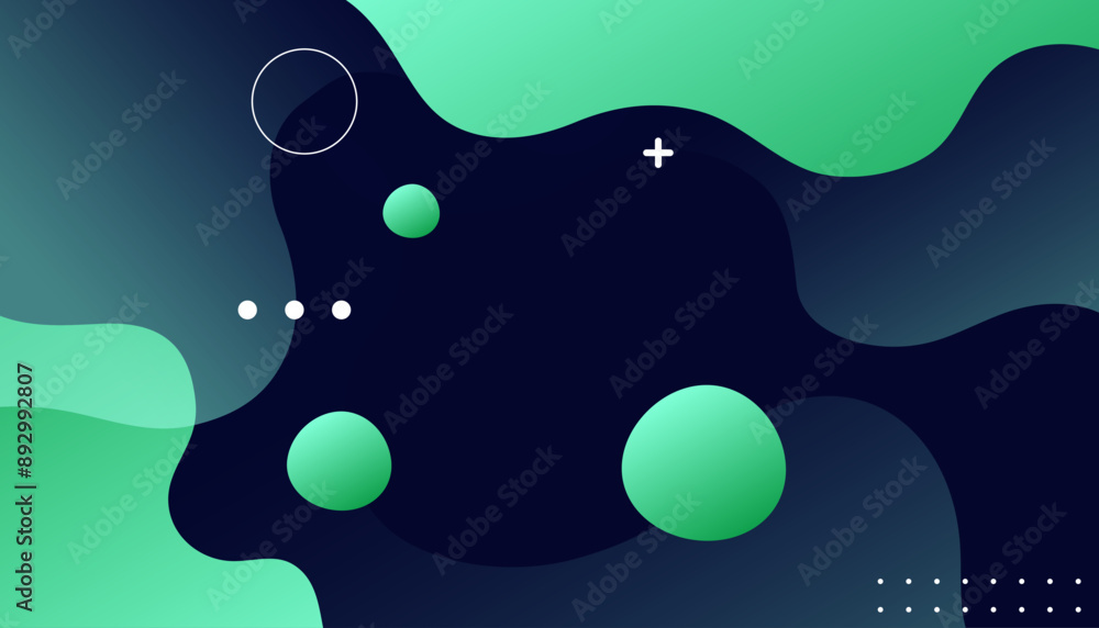 Fototapeta premium Abstract green background. Dynamic shapes composition. Fit for presentation design. wallpapers, brochure, posters 