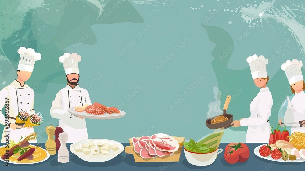 Creative Catering Poster Background: Ideal Visual Element for Food Promotion and Event Announcement Creative Catering Poster Background: Ideal Visual Element for Food Promotion and Event Announcement
