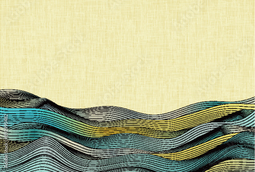 和柄　波　模様　背景	