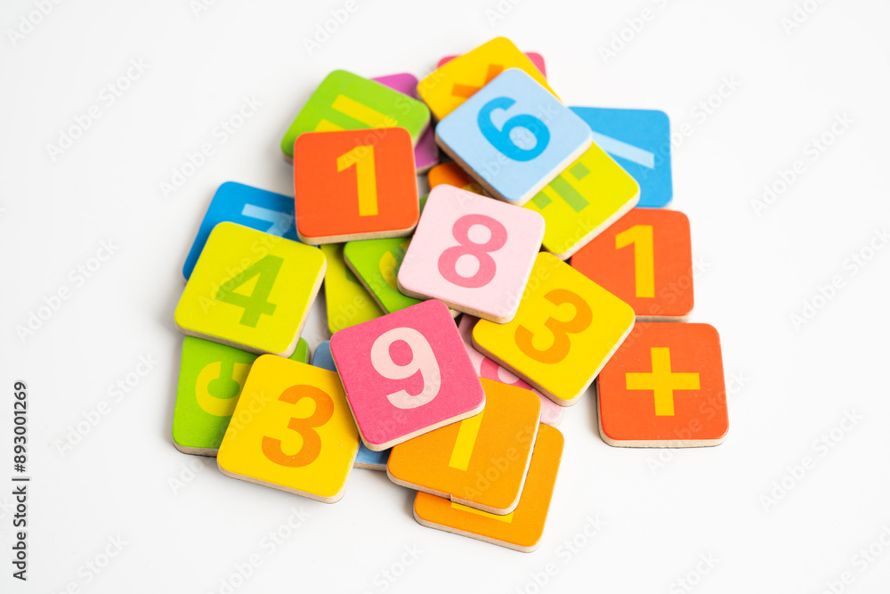 Math number isolated on white background with clipping path, mathematics learning course. Math number isolated on white background with clipping path, mathematics learning course.