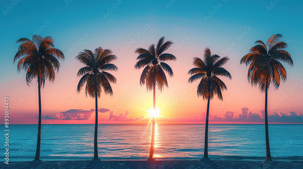 Obraz premium beautiful sunset from beach bakcground