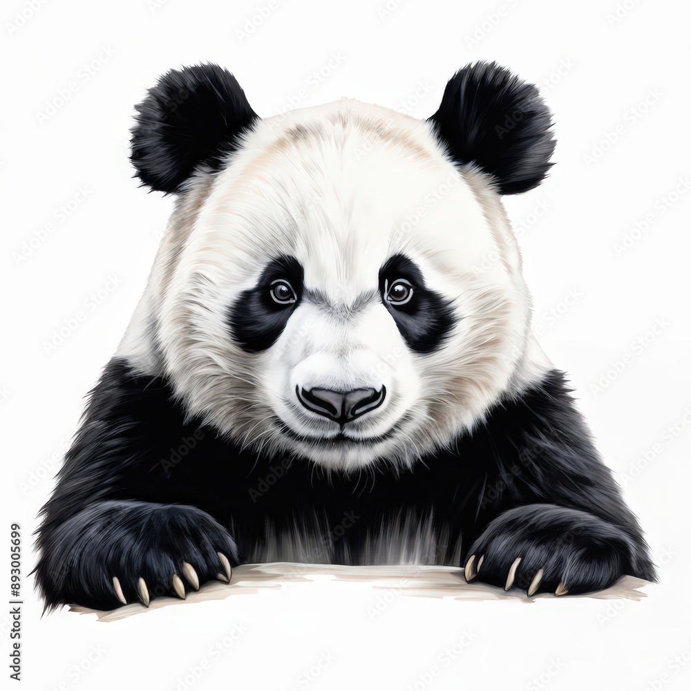 the AI Image Generator, Portrait of panda bear looking camera isolated the AI Image Generator, Portrait of panda bear looking camera isolated