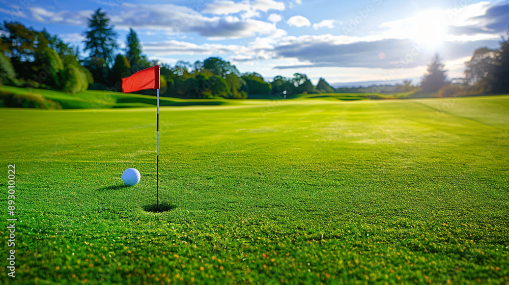 Obraz premium Sunny golf field course