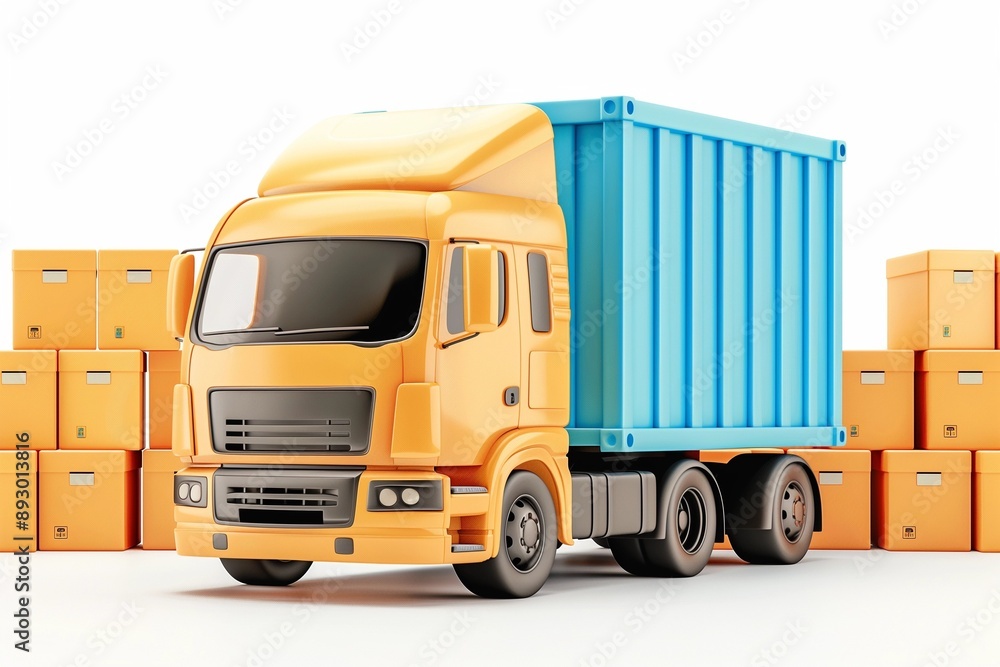 Business Logistics and Supply Inventory 3D Illustration Isolated on White Background Business Logistics and Supply Inventory 3D Illustration Isolated on White Background