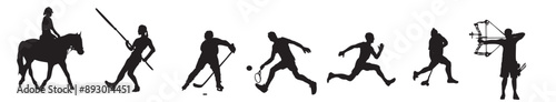 different people sports set silhouette