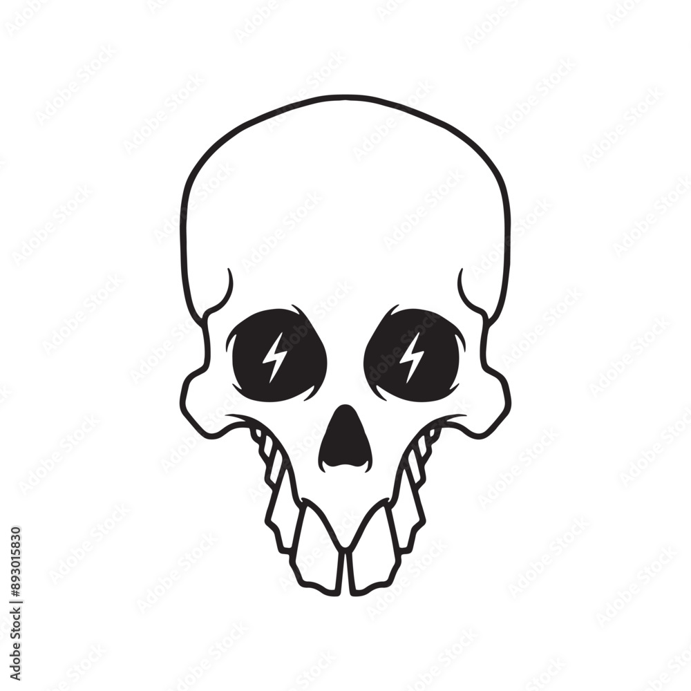 Funny skull head illustration. Cartoon funny skull logo vector. Isolated on white background. Funny skull head illustration. Cartoon funny skull logo vector. Isolated on white background.
