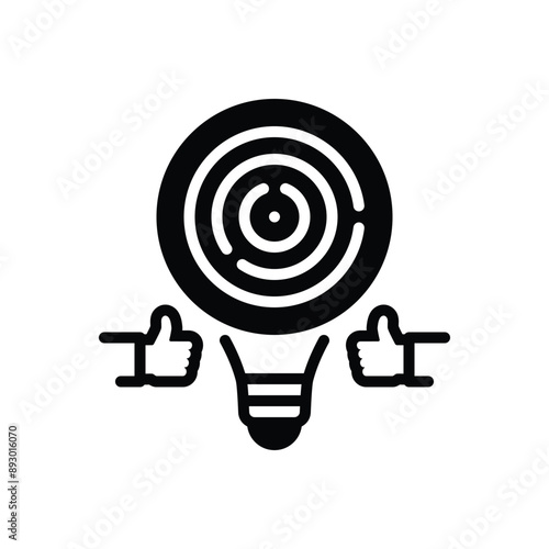 Black solid icon for problem solving