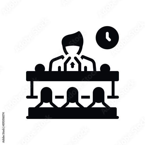 Black solid icon for public speaking