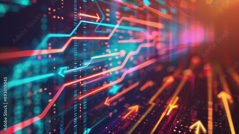 custom made wallpaper toronto digitalAbstract Neon Arrows and Lines in a Futuristic Setting