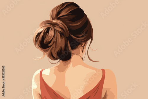 Elegant woman back illustration