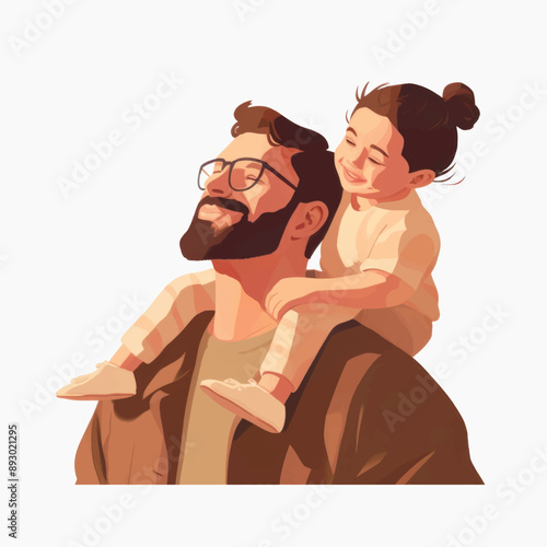 Father daughter joyful moment