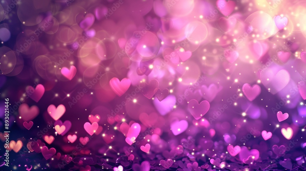 Abstract Love Background with Blurred Hearts Abstract Love Background with Blurred Hearts