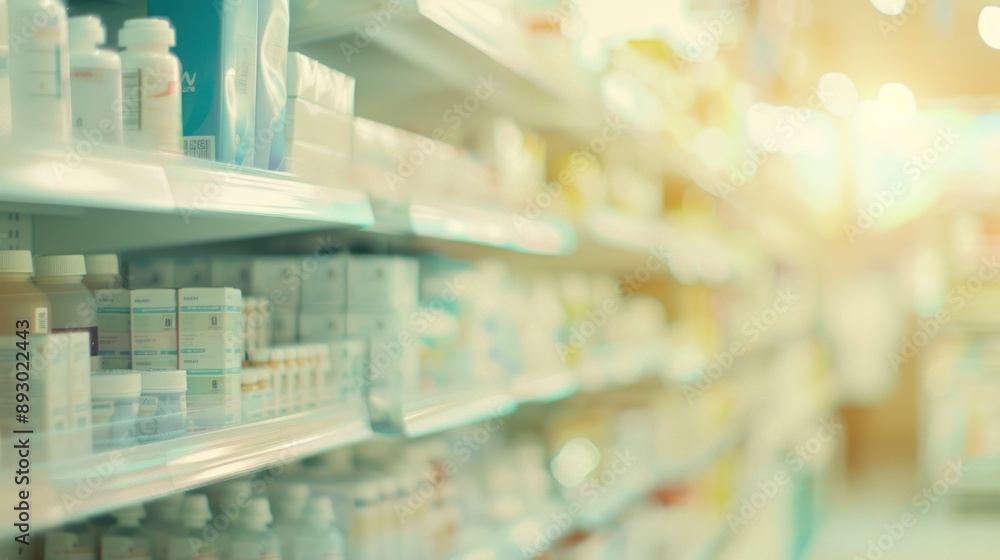 Blurry Shelves of a Pharmacy Blurry Shelves of a Pharmacy