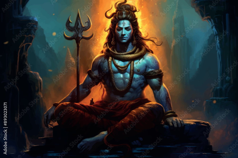 Fototapeta premium Mythical deity meditation artwork