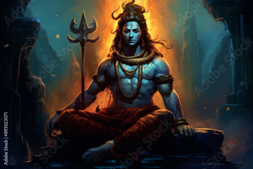 Mythical deity meditation artwork