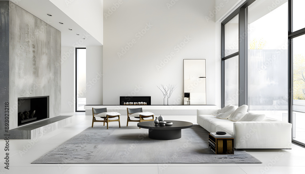 Living room interior design in minimalist style Living room interior design in minimalist style