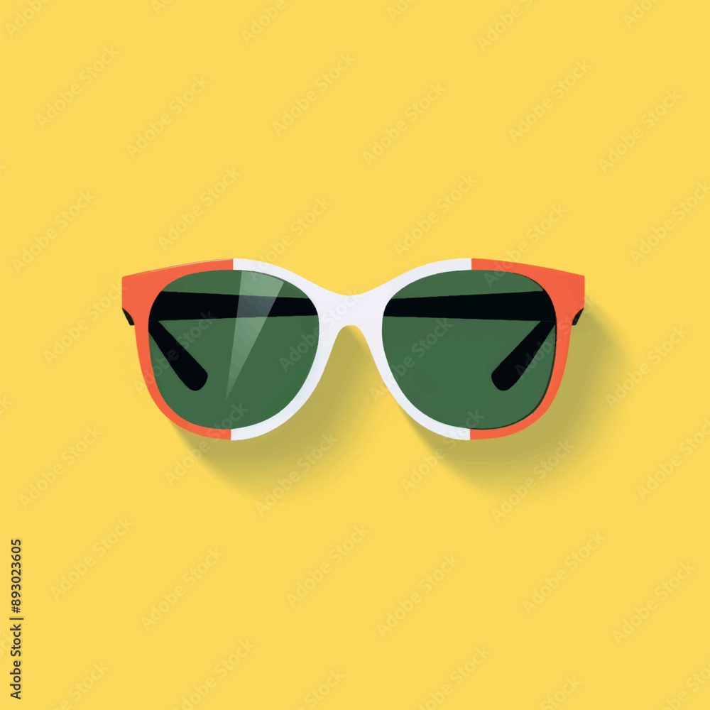 Stylish sunglasses on yellow background Stylish sunglasses on yellow background