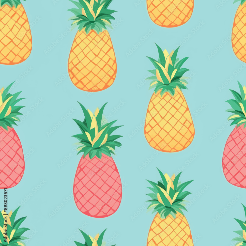 Colorful pineapples pattern illustration Colorful pineapples pattern illustration