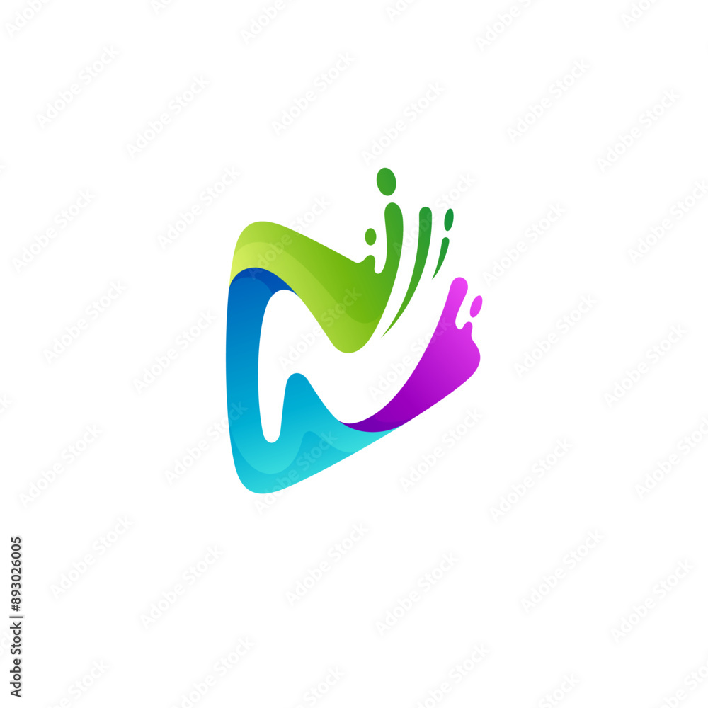 Play logo and letter N design combination, audio logos Play logo and letter N design combination, audio logos