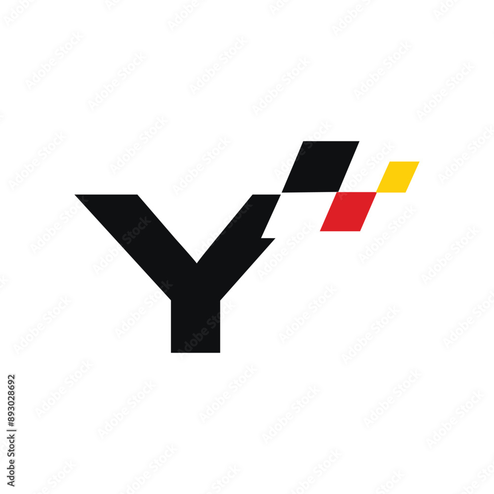 Letter Y Flag Race Logo Icon Vect Letter Y Flag Race Logo Icon Vect