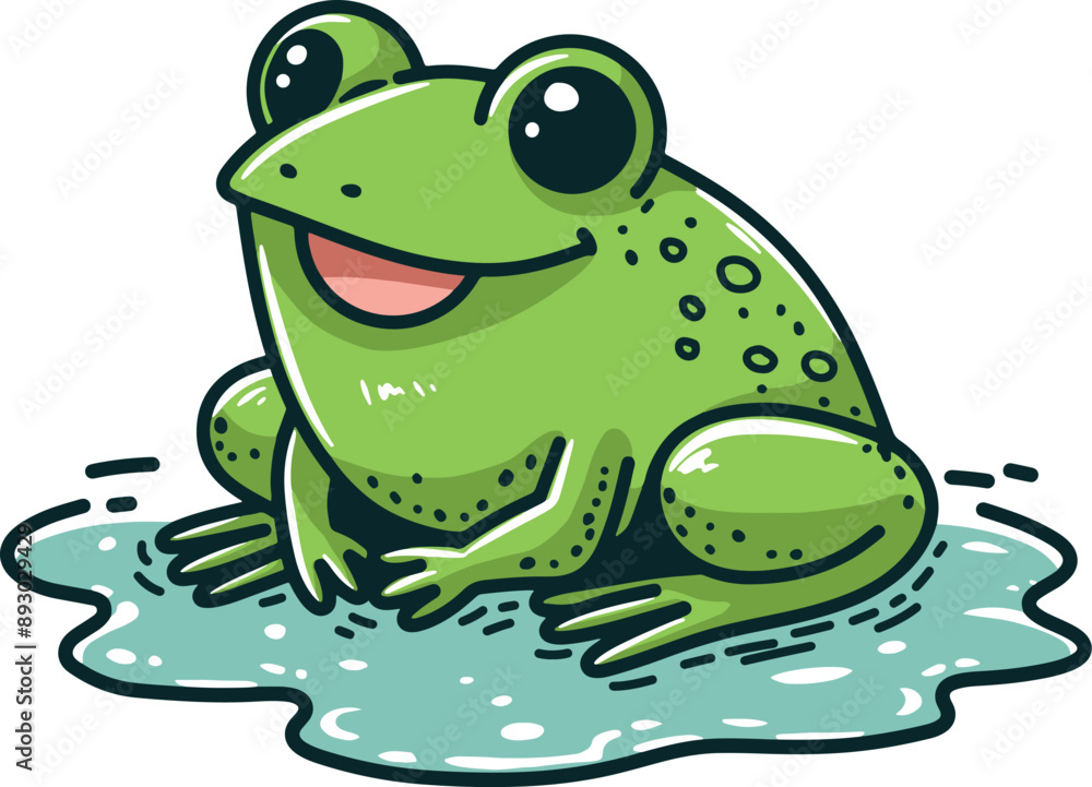 Fototapeta premium Cute frog cartoon illustrations 