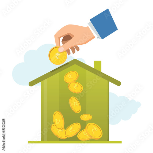 Home loan concept. real estate sales household income Real estate investments