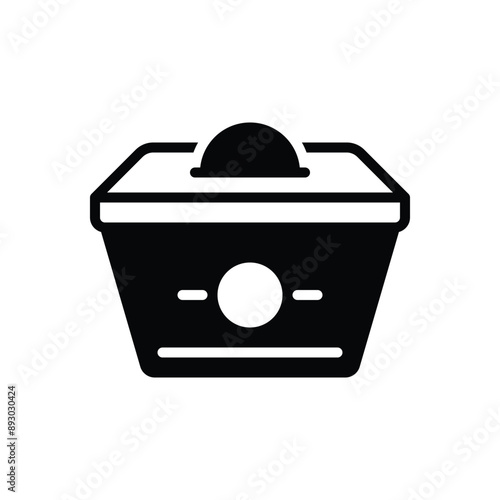 Black solid icon for donation box