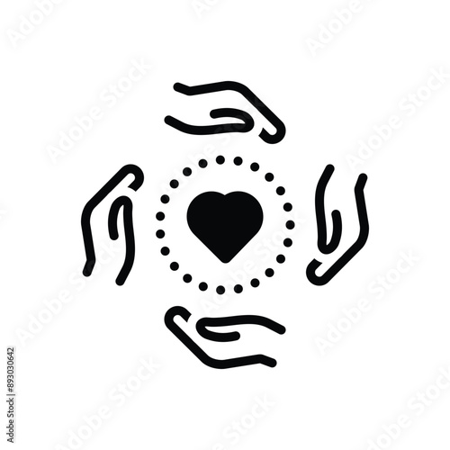 Black solid icon for philanthropy