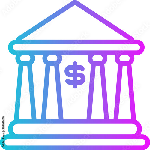 Bank Gradient Icon Design Vector