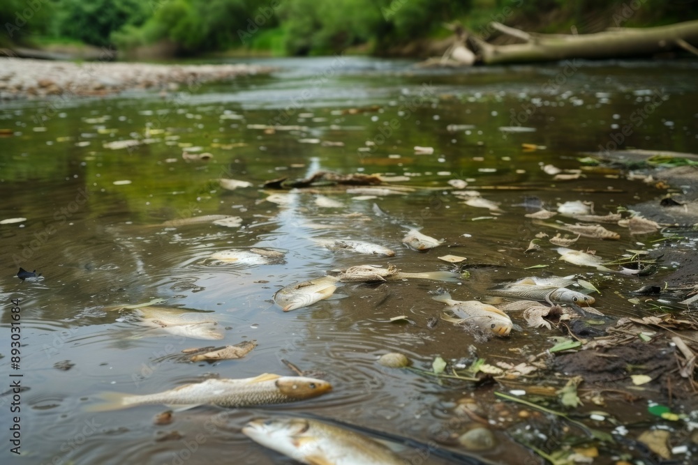 Dead Fish in a Polluted River Dead Fish in a Polluted River